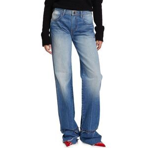 Brandon Maxwell Womens The Wiley Straight Leg Jeans 26 American Blue - NWT $595